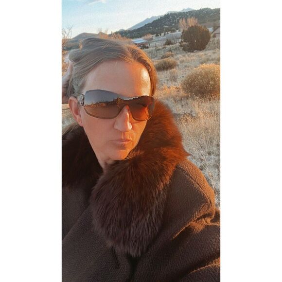 RARE CHANEL SUNGLASSES CAMELLIA SWAROVSKI CRYSTALS Platinum Gray VINTAGE Flower - Picture 13 of 13